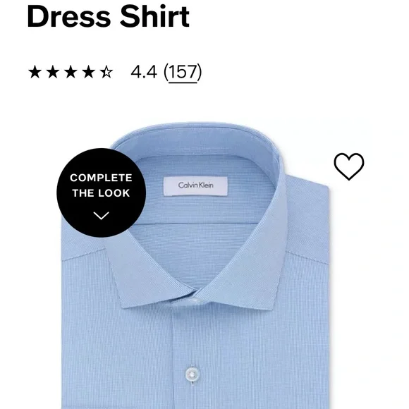 Calvin Klein Steel Shirts | Calvin Klein Steel Mens Slim-Fit, Wrinkle-Free, Performance Dress Shirt. | Color: Blue | Size: 16 | Pm-06146720's